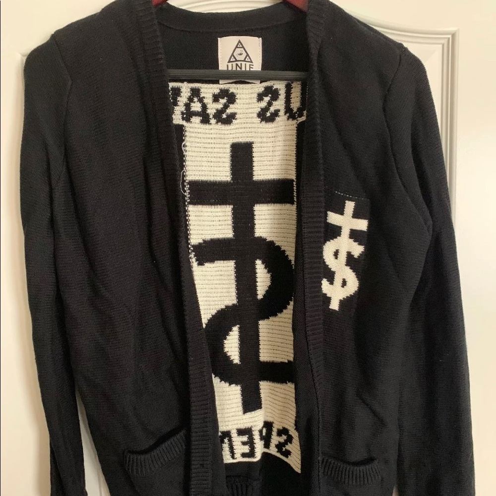 Unif jesus saves i spend cardigan